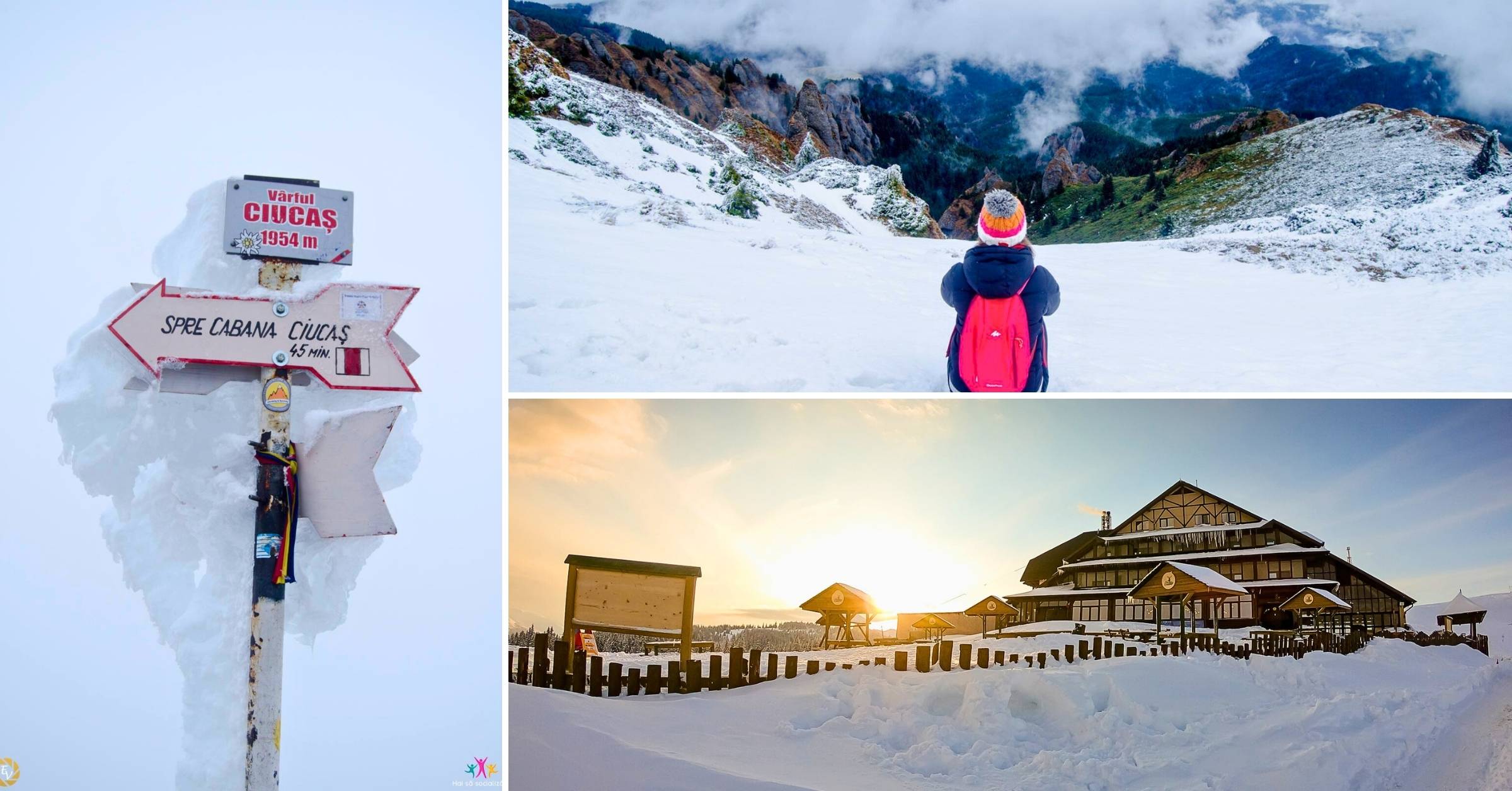 Drumetie de iarna pe Masivul Ciucas, cu stanci spectaculoase, paduri acoperite de zapada si panorame spre Brasov si Cheia.