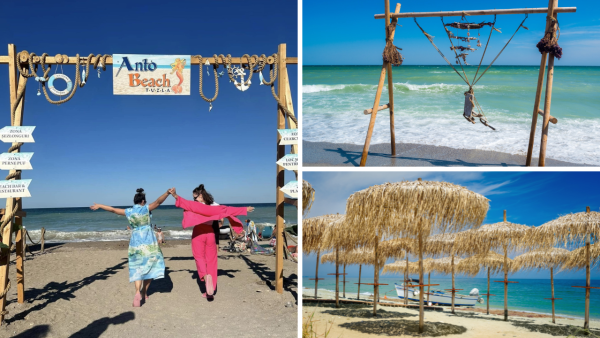 Plaja Tuzla de la Marea Neagra, peisaj cu nisip fin, apa turcoaz si atmosfera relaxanta, excursie organizata din Bucuresti